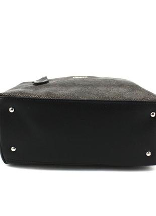 Женская сумка-саквояж voila 7837036 черная с бронзой5 фото