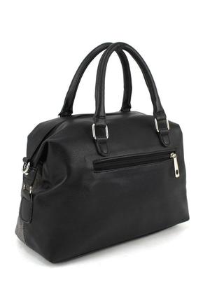 Жіноча сумка-саквояж voila 7837036 чорна з бронзою4 фото