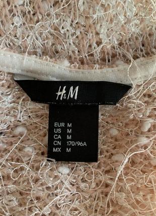 Кофта светр пушистка мягка і дуже тепла розмір m h&m біло рожевого кольору6 фото