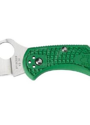 Ніж spyderco delica4 flat ground green