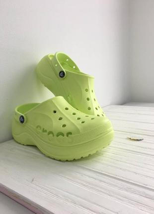 Крокс баябенд платформа клог мьятні crocs bayaband platform clog neo mint pool