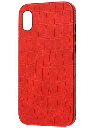 Уценка кожаный чехол croco leather для apple iphone xr (6.1")