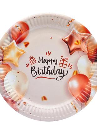 Набор бумажных тарелок "happy birthday" 7038-0073, 10 шт1 фото