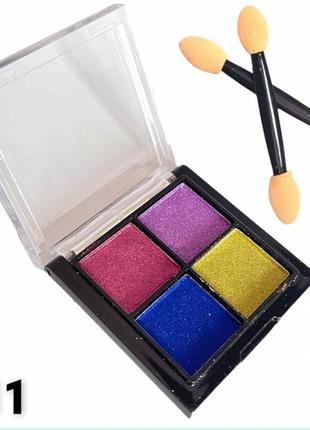 Зеркальная втирка solid mirror powder в палетке 4 в 1