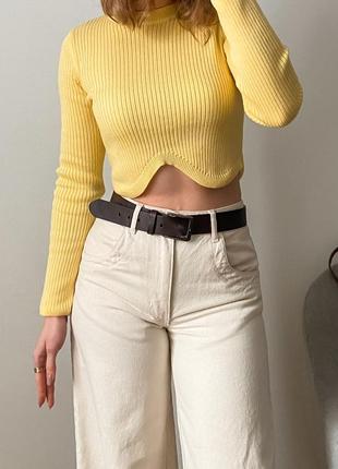 Жовтий кроп - топ в рубчик 2