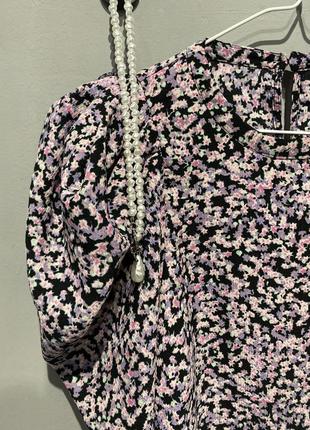 Блуза/блузка/блузка с объемными рукавами/блузка с микропринтом/блузка в цветочный принт9 фото
