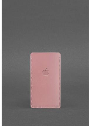 Шкіряний чохол для iphone 12 рожевий