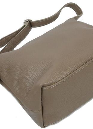 Женская наплечная кожаная сумка на ремне borsacomoda бежевая 810.0358 фото