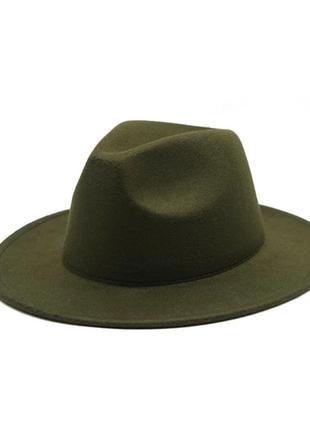 Стильная  фетровая шляпа федора черный3 фото