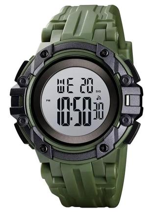 Часы наручные мужские skmei 1545ag army green, армейские часы противоударные. цвет: зеленый ve-33