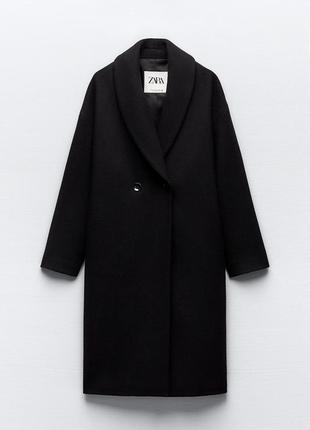 Шикарное длинное шерстяное пальто оверсайз zara7 фото