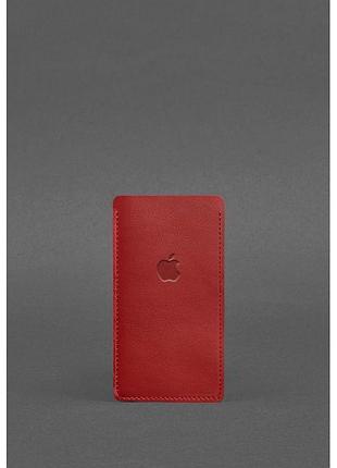 Кожаный чехол для iphone 13 красный