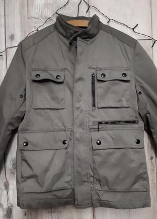 Куртка серая с карманами прямого силуэта zara p s2 фото