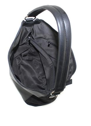 Женская сумка из экокожи с натуральной замшей voila 6827002 черная6 фото