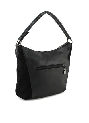 Женская сумка из экокожи с натуральной замшей voila 6827002 черная4 фото