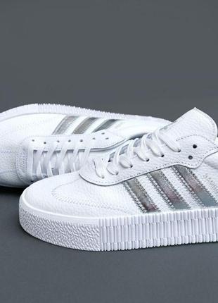 Adidas sambarose white silver7 фото