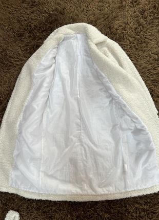 Белая кремовая шуба пальто тедди экошуба s-m6 фото
