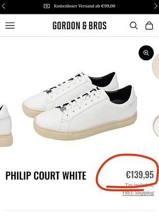 Кожаные мужские классические кеды gordon &amp; bross 🇩🇪 45-46 размер