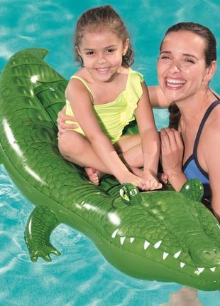 Надувний дитячий пліт "крокодил" bestway 168x89 см з ручкою (41010)