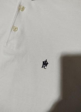 Мужская белая футболка / french connection / поло / мужская одежда / хлопковая футболка / чоловічий одяг /3 фото