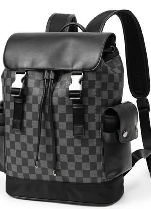 Стильный мужской повседневный рюкзак стиль луи витон клетка6 фото