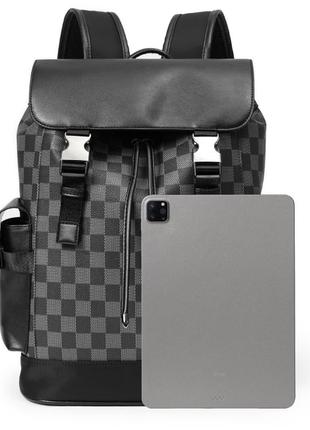 Стильный мужской повседневный рюкзак стиль луи витон клетка5 фото