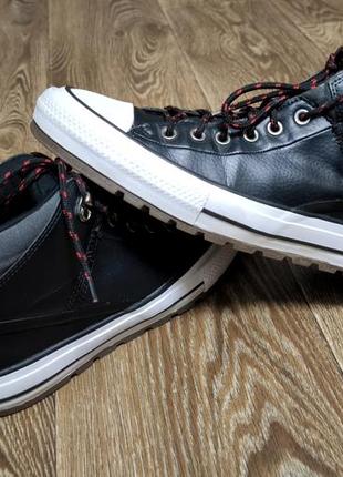 Мужские кожаные кеды кроссовки converse chuck taylor street boot5 фото