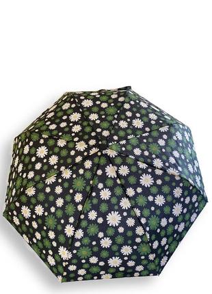 Жіноча напівавтоматична парасолька на 8 спиць з квітковим принтом6 фото
