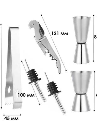 Набір для бару 11 предметів creation kk11-16 з підставкою для коктейлів5 фото