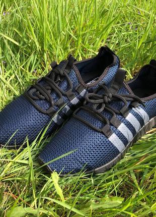 Мужские кроссовки текстиль, мужские кроссовки из сетки 41 размер. летние кроссовки. модель 54654. цвет: синий3 фото