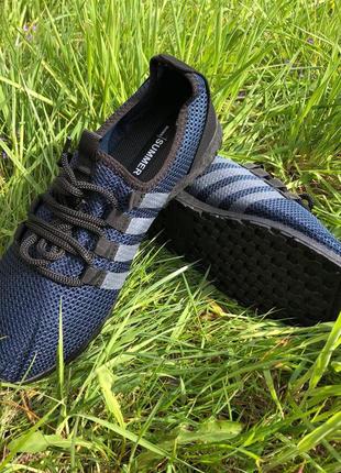 Мужские кроссовки текстиль, мужские кроссовки из сетки 41 размер. летние кроссовки. модель 54654. цвет: синий5 фото