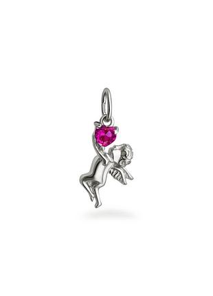 Серебряная подвеска любовь ангелы с розовым фианитом