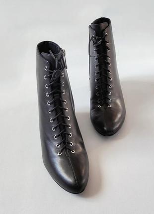 Кожаные французские ботинки на маленьком каблуке винтажный стиль what for 41 -42 размер6 фото