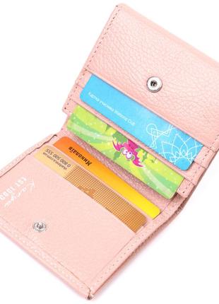 Компактный женский кожаный кошелек с монетницей karya 21375 пудровый3 фото