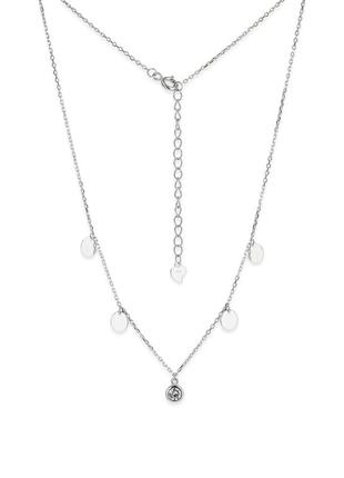 Срібне кольє родоване з монетками, кл2ф/1052