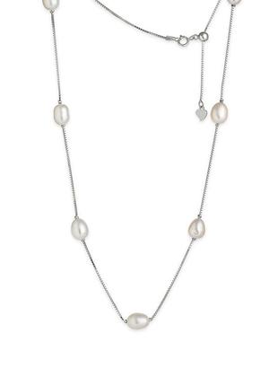 Срібне кольє з перлами, розмір 40 см x 0,1 см
