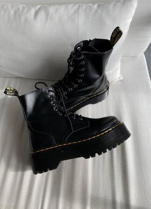 🖤dr.martens jadon black жіночі масивні черевики берці мартінс демісезон весна осінь ботинки берцы мартинс высокая платформа деми6 фото