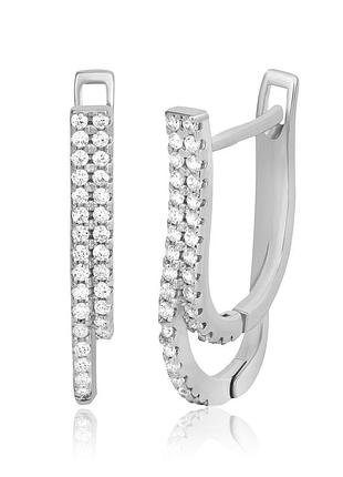 Серьги из серебра с английской застежкой дорожки