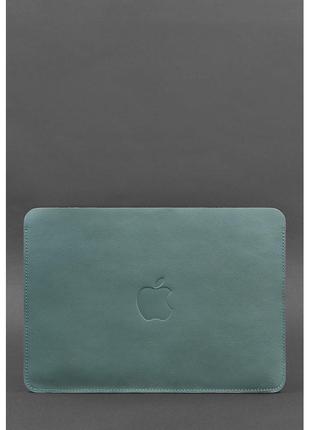 Чехол из натуральной кожи для macbook 13 дюйм бирюзовый