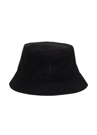 Панама stone island gabardine logo bucket hat black