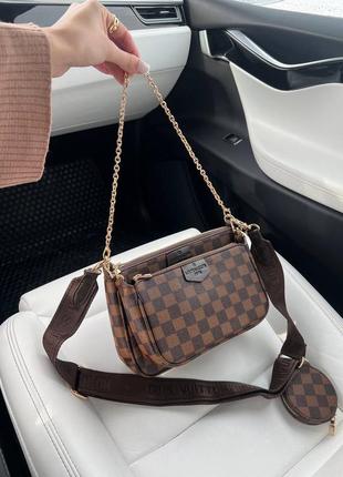 Lv pochette brown сумка клетка