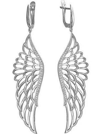 Серебряные сережки любовь крылья