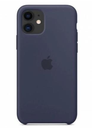 Силіконовий чохол silicone case для iphone 11 темно синій midnight blue 8 (бампер)