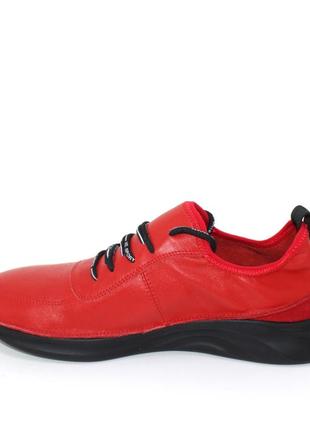 Стильные красные женские туфли/кроссовки весна-осень, кожаные/натуральная кожа-женская обувь на весну8 фото