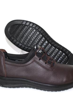 Стильные коричневые женские демисезонные туфли,на резинке,еко кожа,женская обувь весна/осень2 фото