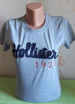 Стильная футболка с апликацией hollister made in turkey, молниеносная отправка ⚡💫🚀