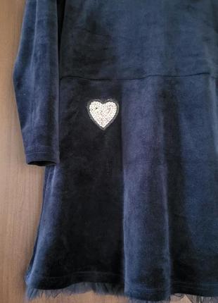 Платье бархатистое, нарядное, pocopiano, 122 рост.3 фото