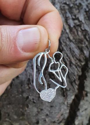 Кулон мама и ребенок из серебра3 фото