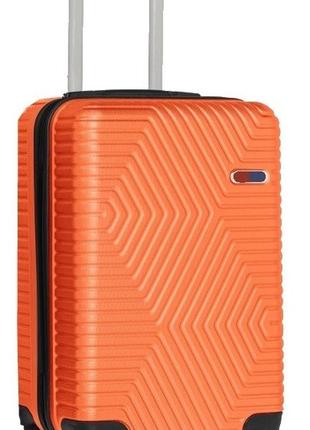 Малый пластиковый чемодан на колесах 45l gd polo оранжевый
