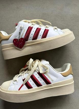 Кроссовки adidas superstar beige red bonega